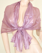 STOLA coprispalle donna ROSA GLICINE foulard elegante scialle per abito da sera\cerimonia F1