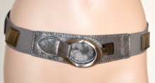 CINTURA donna stringivita GRIGIO ARGENTO pelle bustino elastico argento Fibbia metallo 250