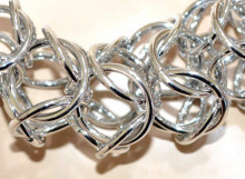 COLLANA argento girocollo donna collier catena anelli intrecciati elegante GP14