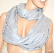 Sciarpa ARGENTO scaldacollo donna FILI argento metallizzati ad anello ELEGANTE sciarpetta da cerimonia scarf 1000