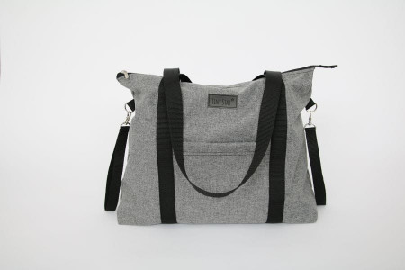 Geanta mamicii, pentru carucior si plimbare, Tiny Star Grey Melange