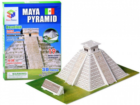 Puzzle 3d, Marile Arhitecturi ale lumii, Piramida din Maya, 19 piese