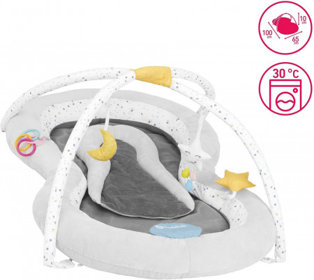 Salteluta de activitati 2 in 1 pentru copii, Badabulle, Nest Moonlight, 100 x 60 x 10 cm
