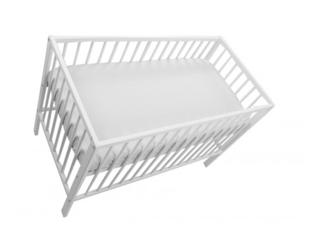 Cearsaf din bumbac cu elastic pentru patut copii, 120 x 60 cm, MyKids, Alb