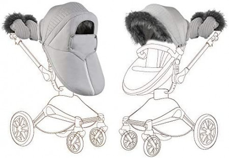 Set de iarna Hot Mom pentru carucioarele Hot Mom 360, calduros, impotriva vantului, potrivit pentru landou si parte sport, culoare unisex