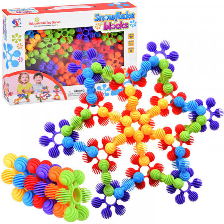 Set interactiv de constructie, Snowflakes, 82 de piese colorate