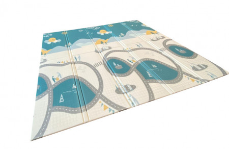 Hot Mom - Covoras Educativ Bebe din Spuma XPE, 195 cm x 175 cm, 2 Fete, Pliabil, Interactiv, Termoizolant