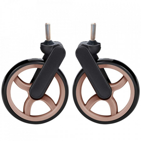 Set 2 Roti frontale pentru Carucior Hot Mom, compatibile cu modelul Premium, Maro