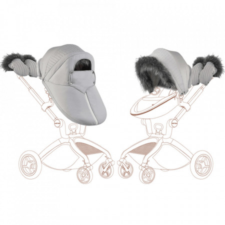 Set de iarna Hot Mom pentru carucioarele Hot Mom Premium, calduros, impotriva vantului, potrivit pentru landou si parte sport, culoare unisex