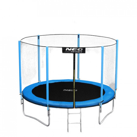 6 Trambulina pentru copii, Neo-Sport, 312 cm / 10 ft, cu plasa interioara si scara metalica, greutate maxima 150 kg