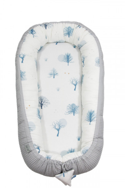 Babynest Tiny Star Magic&Grey, cuib pentru bebelusi, ajustabil, portabil, reductor patut
