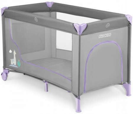Patut pliabil pentru copii, 120 x 60 cm, Ricokids, RK-240, Lavenda Grey