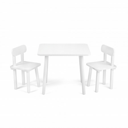 Set Masa cu 2 Scaune pentru copii, Waldin, Lemn de fag, Vopsea certificata, 2 - 6 ani, 59 x 50 x 49 cm