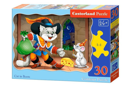 Puzzle pentru copii, Motanul Incaltat, 30 de piese