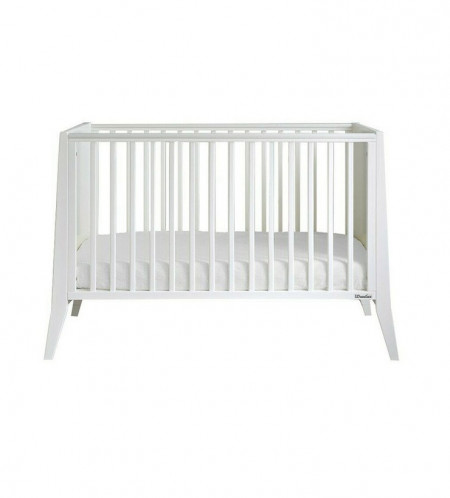 Woodies Safe Dreams - Patut Bebe Din Lemn Masiv, Slim Alb, 120 X 60 CM