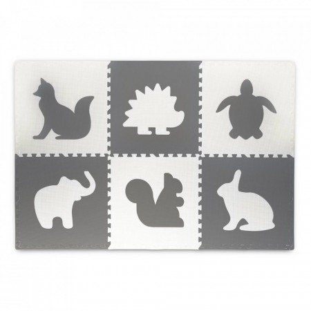 Covoras puzzle din spuma pentru copii, 120x120cm, 6 piese, Ricokids, Animale