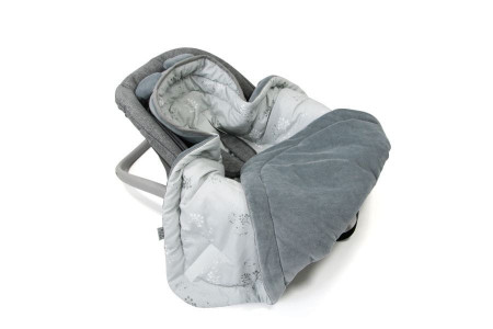 Paturica pentru Infasat Bebe in Scaun Auto, 91 x 91 cm, Fixata Cu Sistem Velcro, Tiny Star, Sweet Mist & Steel