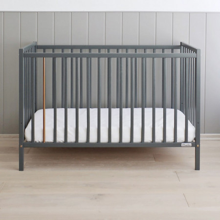 Woodies Stardust Antracit - Patut Bebe Din Lemn Masiv, 120 cm x 60 cm, Design Impunator, Confortabil, Rezistent, 4