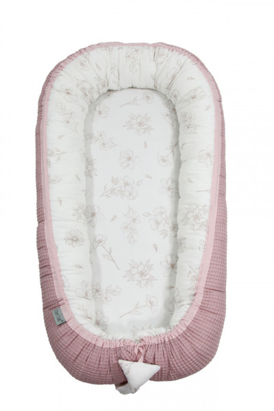 Babynest Tiny Star Love&Rosy, roz, cuib pentru bebelusi, ajustabil, portabil, reductor patut