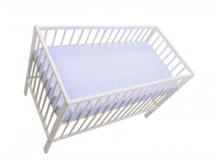 Cearsaf din bumbac cu elastic pentru patut copii, 120 x 60 cm, MyKids, Blue