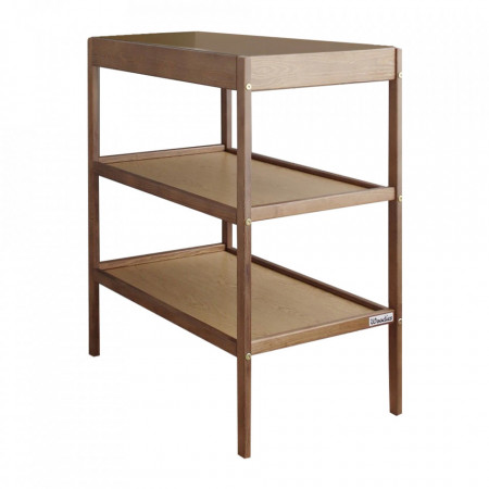 Masa de Schimbat Pentru Bebelusi, din Lemn Masiv, Cu 2 Rafturi De Depozitare Inalte, Woodies Changer Vintage, 76cm x 44cm x 86 cm