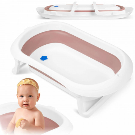 Ricokids - Cadita pliabila pentru bebelusi, cu Senzor de temperatura, Roz
