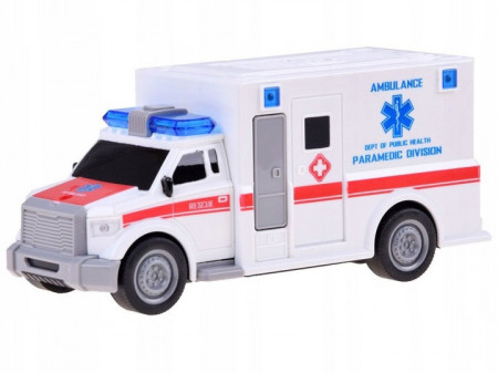 Masinuta de jucarie, Ambulanta, cu lumini si sunete, usa, 20 cm, Jokomisiada, ZA3220