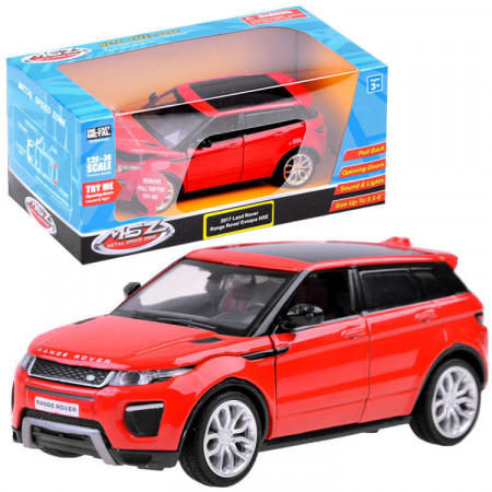 Masinuta de jucarie, Land Rover, cu usa, lumini, sunete, sistem de propulsie cu arc, Rosie