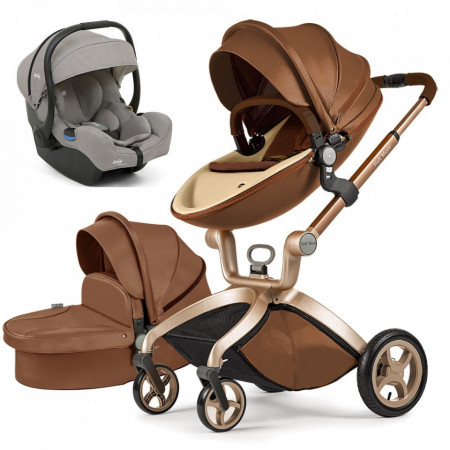 Set 3 in 1 - Carucior Hot Mom Premium Coffe 2 in 1 + Scoica auto Joie i-Size i-Gemm 2 Pebble