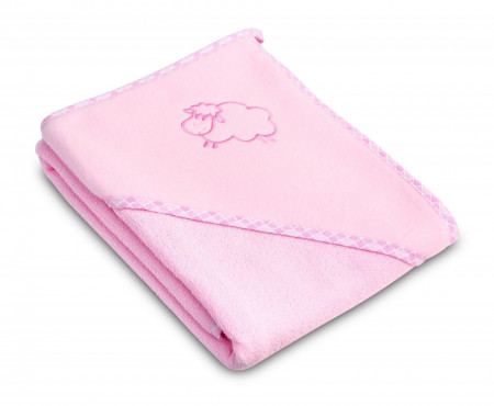 Prosop cu gluga pentru Copii, Sensillo SHEEP 80x80 cm Pink