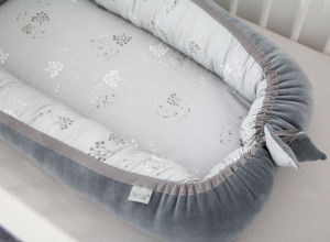 Babynest Mist & Steel Cuib Pentru Bebelusi, Ajustabil, Portabil, Reductor Patut, Tiny Star