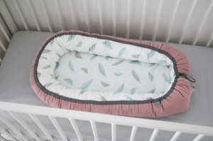 Babynest Velvet & Plumes, Cuib Pentru Bebelusi, Ajustabil, Portabil, Reductor Patut, Tiny Star