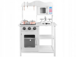 Bucatarie din lemn pentru copii, cu sunete realiste, accesorii, 85 x 60 x 30 cm, Jokomisiada, ZA4127