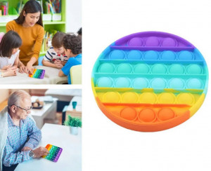 Jucarie senzoriala, Pop It Rotund, Severno, Fidget Toys, 13 cm, Multicolor