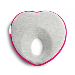 Qmini - Perna ergonomica pentru copii impotriva plagiocefaliei, 22x22 cm, Roz