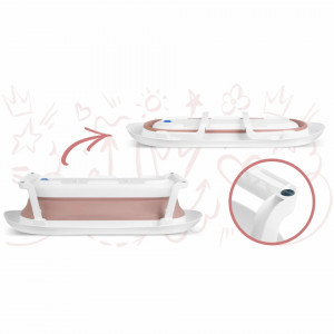 Ricokids - Cadita pliabila pentru bebelusi, cu Senzor de temperatura, Roz