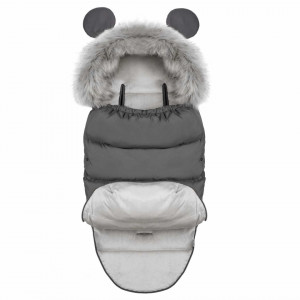 Sac de dormit 4in1, Orificii pentru carucior, sanie, 95 cm x 48 cm, Ricokids, Elmi, Dark Grey