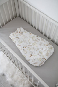 Sac de dormit pentru bebelusi Tiny Star Sunshine, 75 cm, Bumbac, Alb / Imprimeu Spice de Grau