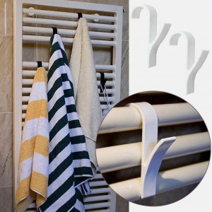 Set 2 Carlige de Agatat Prosoape pentru calorifer Baie / Bucatarie, Severno, Alb