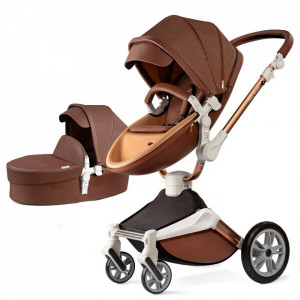 Set 3 in 1 - Carucior Hot Mom 360 Coffe 2 in 1 + Scoica auto Joie i-Size i-Gemm 2 Shale