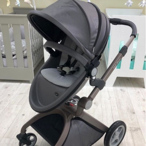 Set 3in1 - Carucior Copii Hot Mom Premium Dark Grey 2 in 1 + Scoica auto Hot Mom