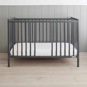 Set Patut Bebe Din Lemn Masiv Woodies Stardust Antracit , 120 cm x 60 cm + Saltea Cocos Confort II 10 c