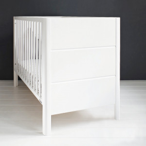 Set - Patut Bebe Lemn Masiv, Woodies Smooth, 120cm x 60cm + Saltea copii MyKids Cocos Confort II 120x60x10 c