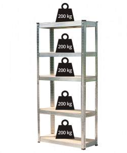 Severno - Raft de depozitare argintiu galvanizat 180x90x40cm + pereche de manusi de lucru