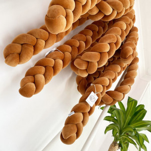 Sparrow - Protectie impletita pentru patut Velvet Cinnamon 340 cm, Full 120 x 60 cm
