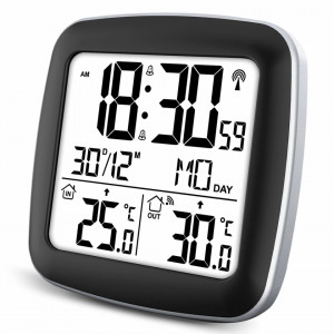 Statie meteo cu afisare ceas, alarma, temperatura, interior-exterior, Berdsen, BD-903, Argintiu