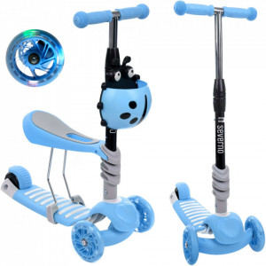 Trotineta pentru copii buburuza albastra, Severno Lady Bug 3 in 1