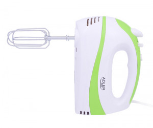 Adler - Mixer de mana, 5 Viteze, Functie Turbo, Alb/Verde, AD 4205