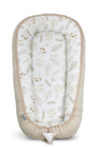 Babynest pentru copii, 80 x 50 cm, ajustabil, portabil, reductor patut, Tiny Star, Grain & Ivory