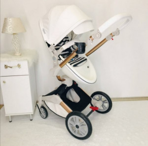 Carucior Copii Hot Mom 360 Alb 2 in 1, varsta intre 0 si 3 ani, Cadru, Landou, Modul Sport si Accesorii